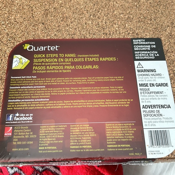 Quartet Bulletin Board Cork Tiles 12" x 12", Frameless, Modular, 4 Pack x 2 - Picture 3 of 3